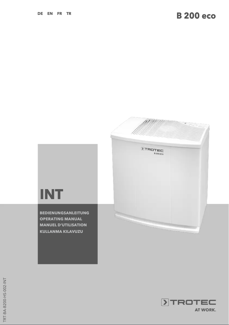 Imagen de la primera página del manual del dispositivo B 200 eco