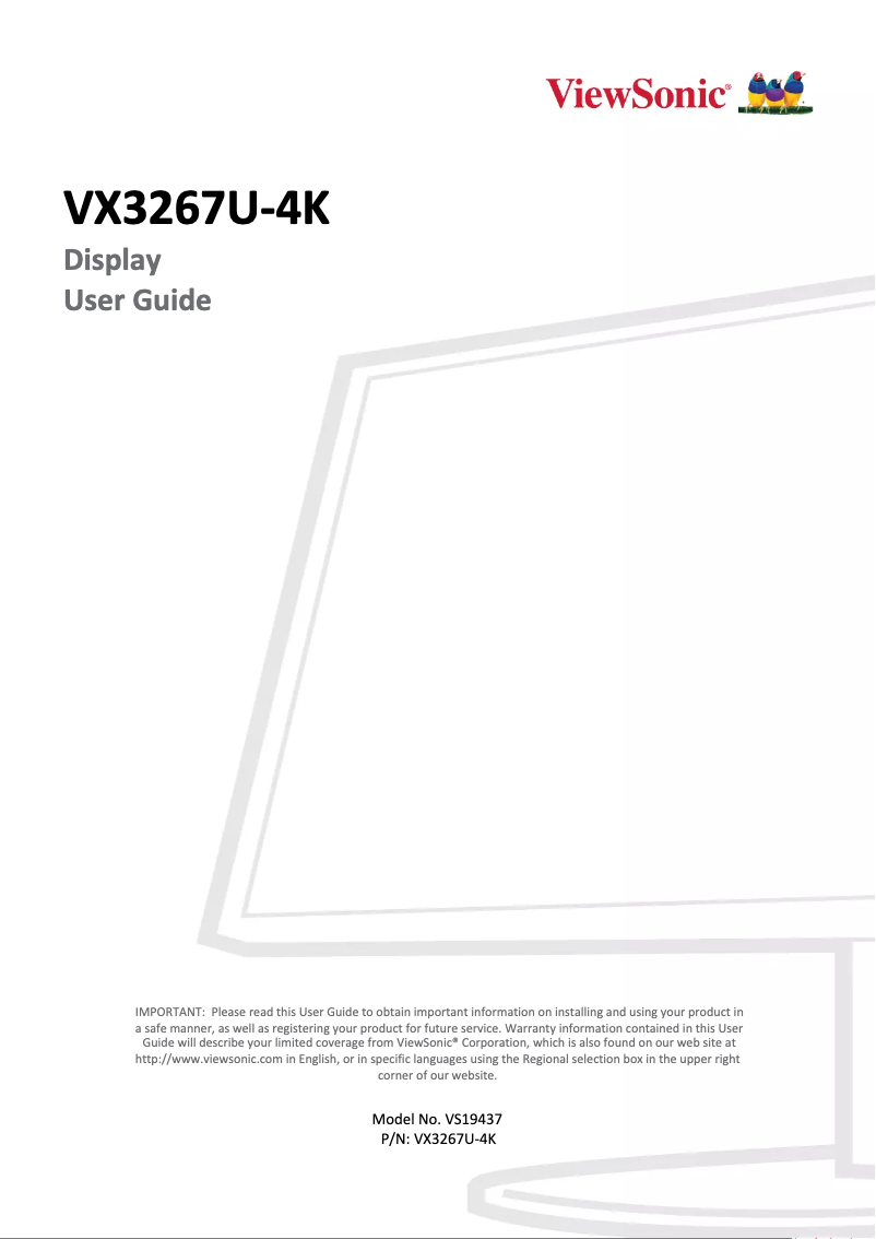 Imagen de la primera página del manual del dispositivo VX3267U-4K