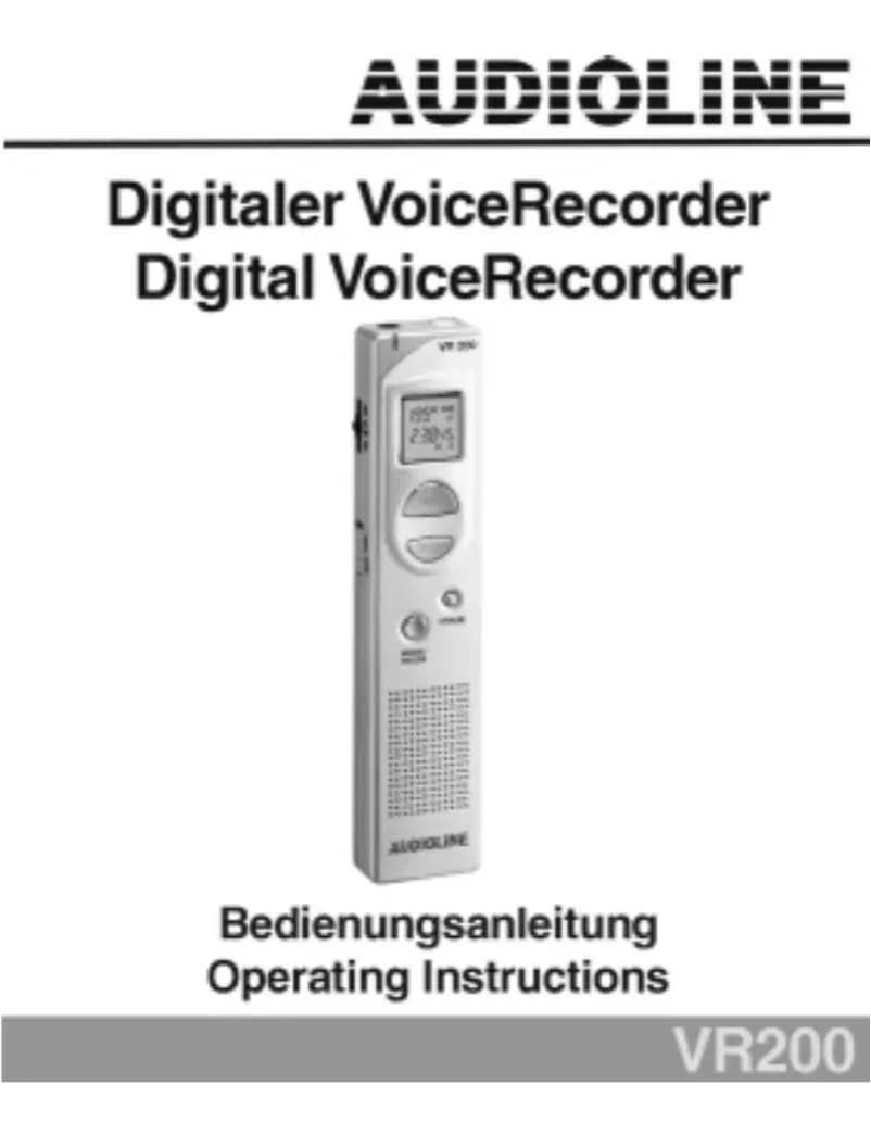 Imagen de la primera página del manual del dispositivo VR200