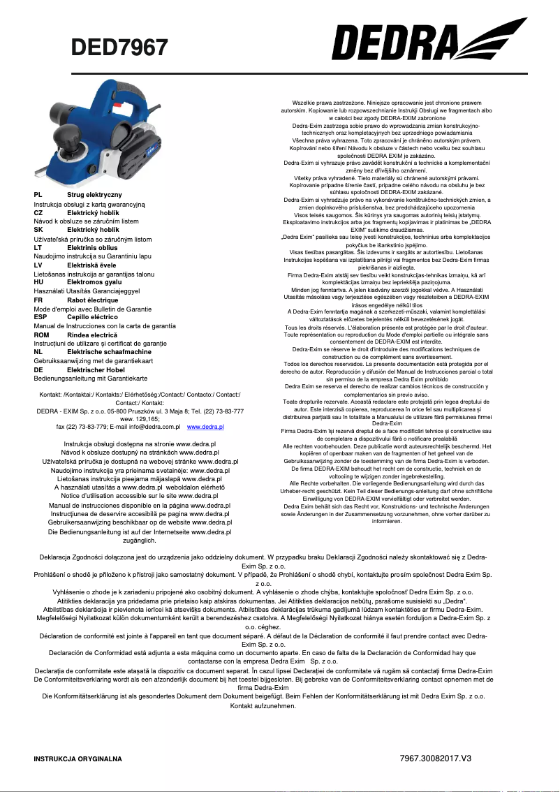 Página 1 del manual Manual de usuario DEDRA DED7967