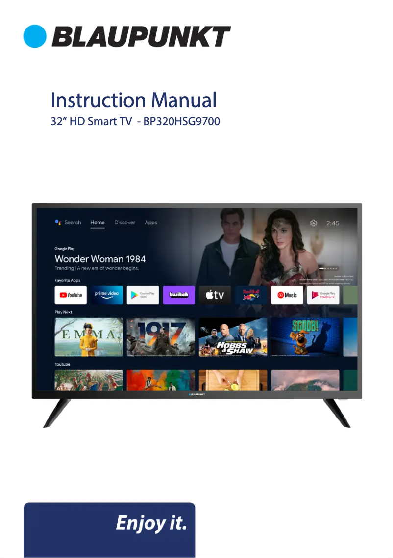 Página 1 del manual Manual de usuario Blaupunkt BP320HSG9700