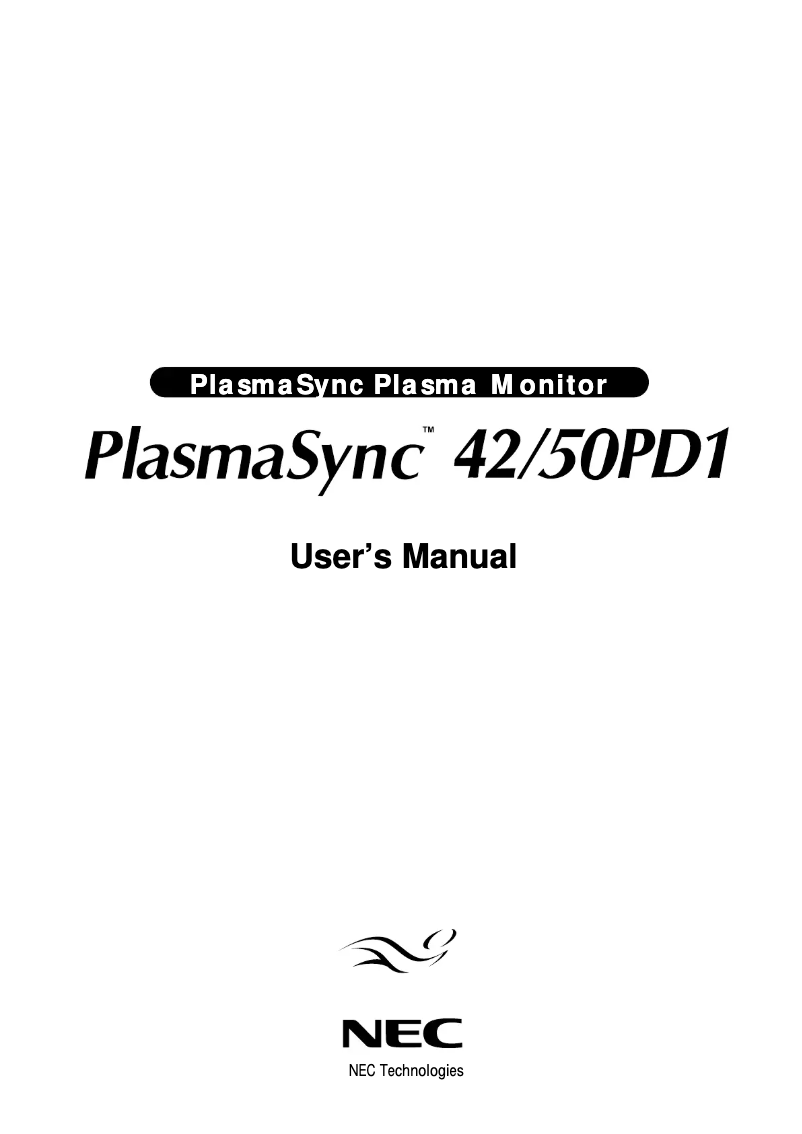 Imagen de la primera página del manual del dispositivo PlasmaSync 50VP1