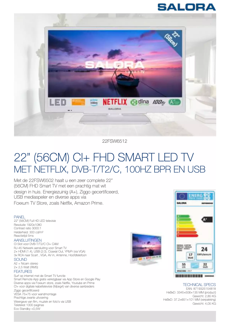 Imagen de la primera página del manual del dispositivo 22FSW6512