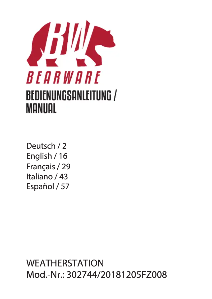 Imagen de la primera página del manual del dispositivo 302744