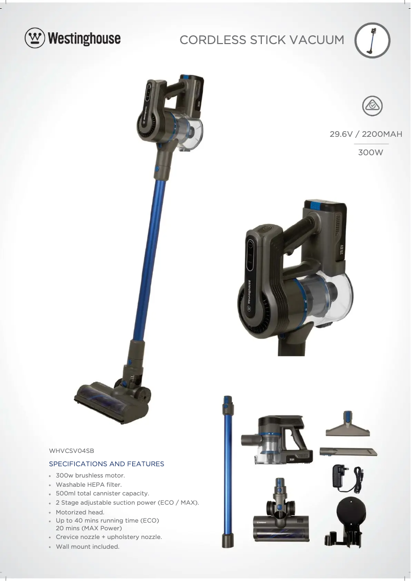 Imagen de la primera página del manual del dispositivo WHVC04SB