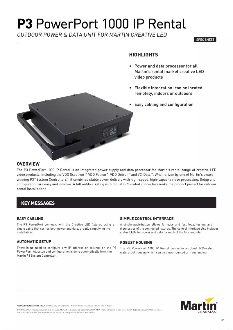 Imagen de la primera página del manual del dispositivo P3 PowerPort 1000 IP
