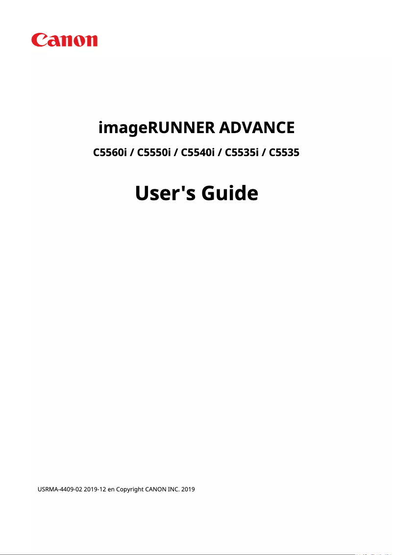 Imagen de la primera página del manual del dispositivo imageRUNNER ADVANCE C5535