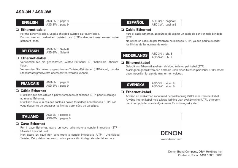 Imagen de la primera página del manual del dispositivo ASD-3W