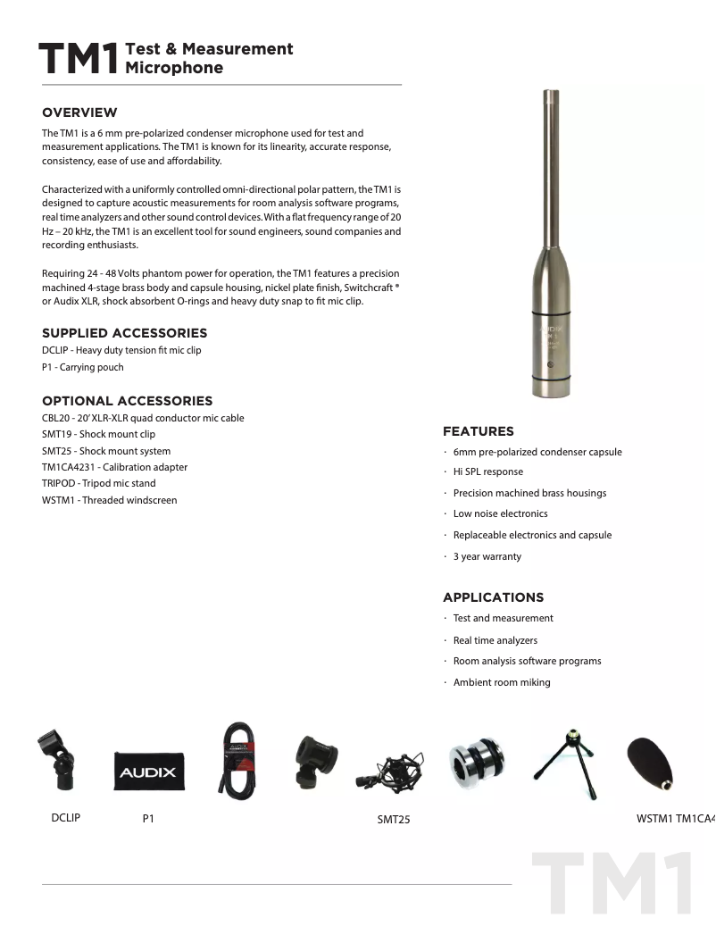 Página 1 del manual Manual de usuario Audix TM1