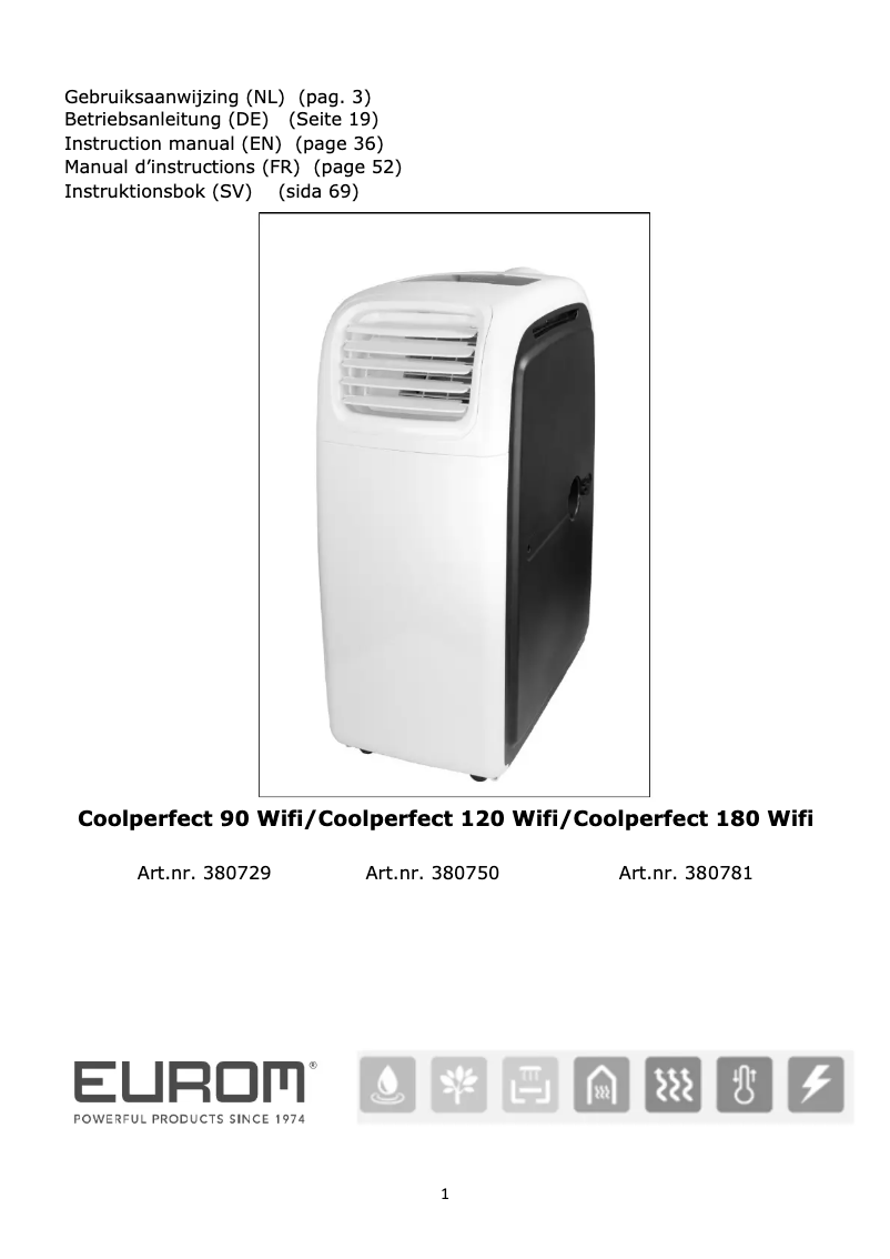 Página nº 1 - Manual de usuario Eurom Coolperfect 120 wifi