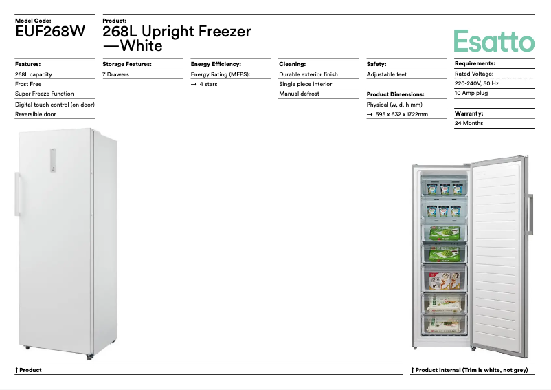 Imagen de la primera página del manual del dispositivo EUF286W