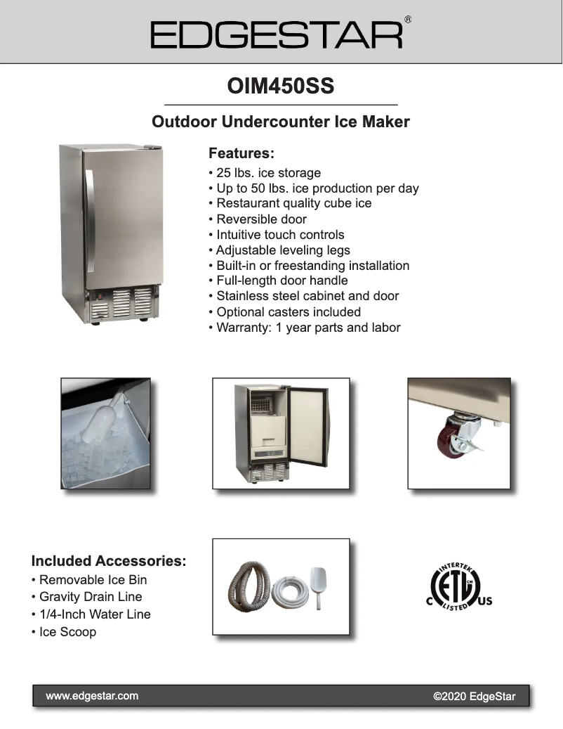 Imagen de la primera página del manual del dispositivo OIM450SS