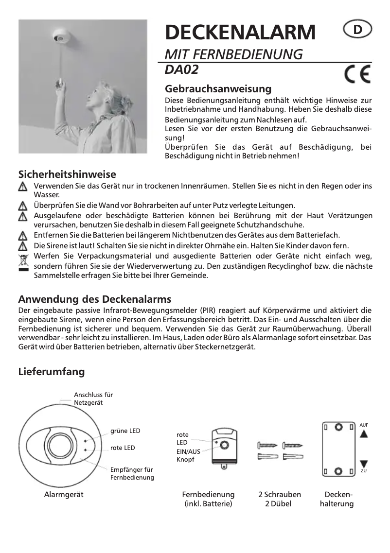 Imagen de la primera página del manual del dispositivo DA02