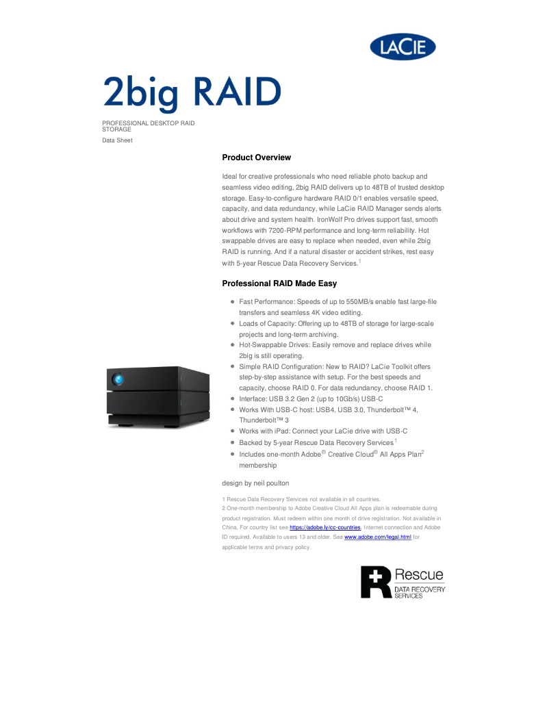 Imagen de la primera página del manual del dispositivo 2big RAID