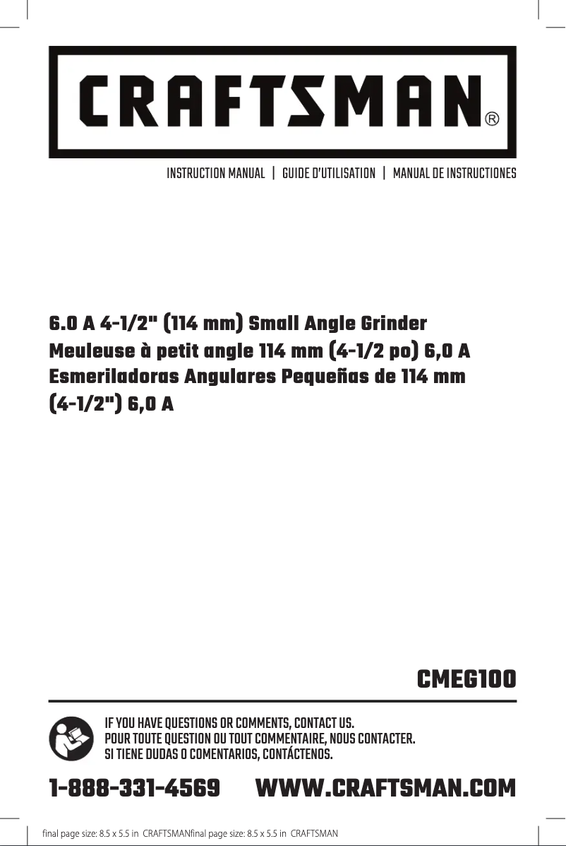 Página 1 del manual Manual de usuario Craftsman CMEG100