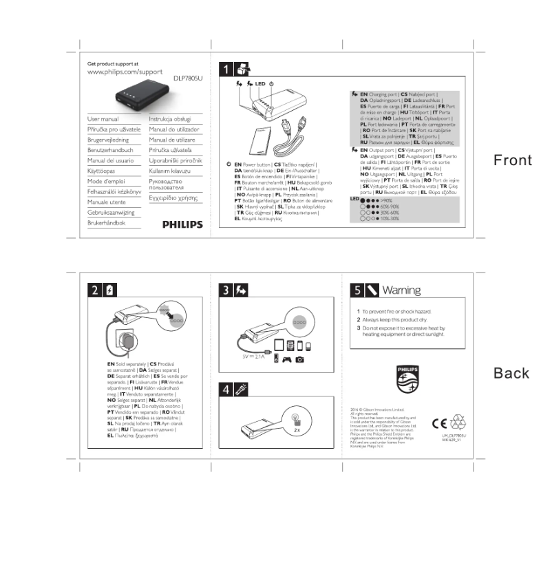 Imagen de la primera página del manual del dispositivo DLP7805U