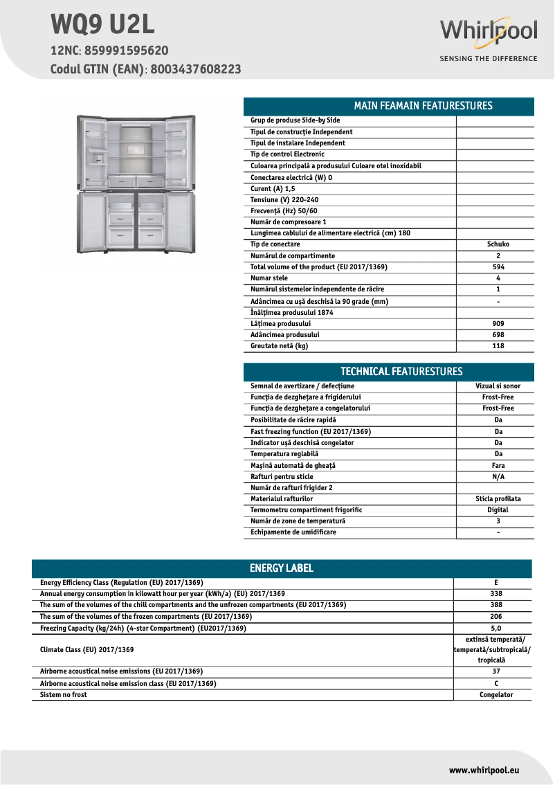 Imagen de la primera página del manual del dispositivo WQ9 U2L