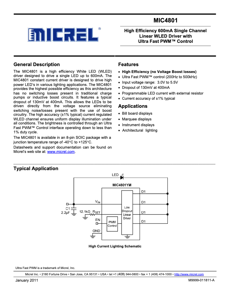 Página nº 1 - Manual de usuario Microchip MIC4801