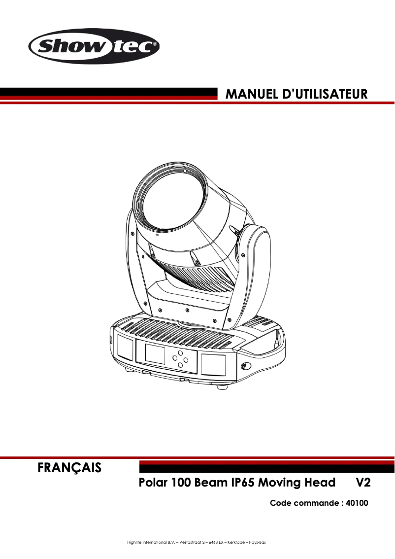 Página nº 1 - Manual de usuario Showtec Polar 100 Beam