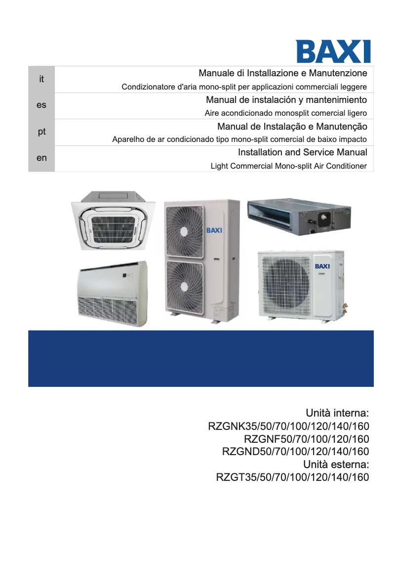 Página 1 del manual Manual de usuario Baxi RZGK70