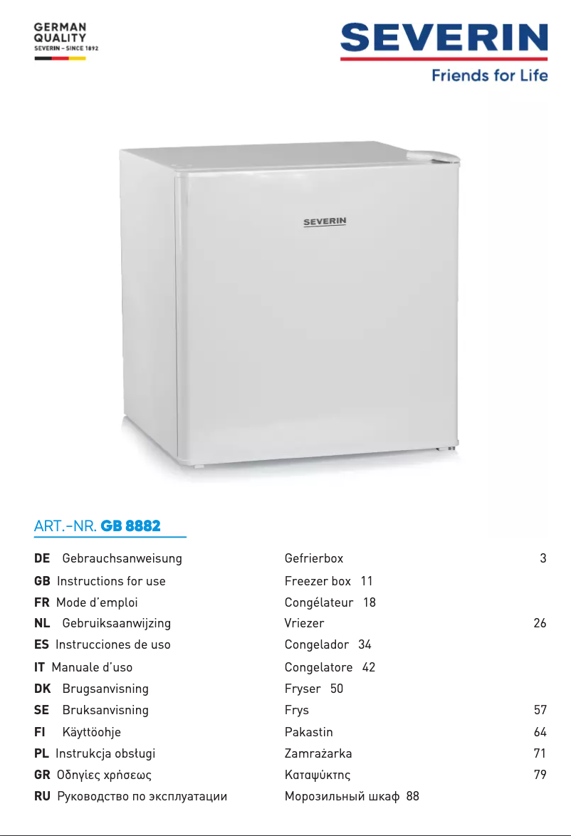 Página 1 del manual Manual de usuario Severin GB 8882