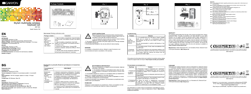 Imagen de la primera página del manual del dispositivo CNS-HSETW02