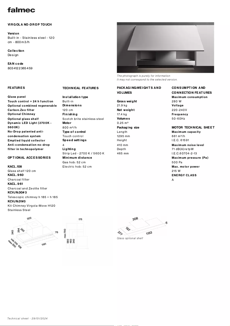 Imagen de la primera página del manual del dispositivo Virgola No-Drop Touch
