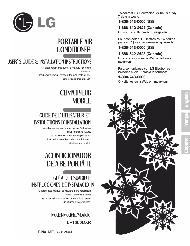 Imagen de la primera página del manual del dispositivo LP1200DXR