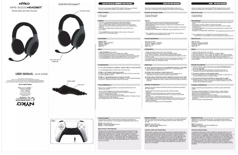 Imagen de la primera página del manual del dispositivo NP5-5000