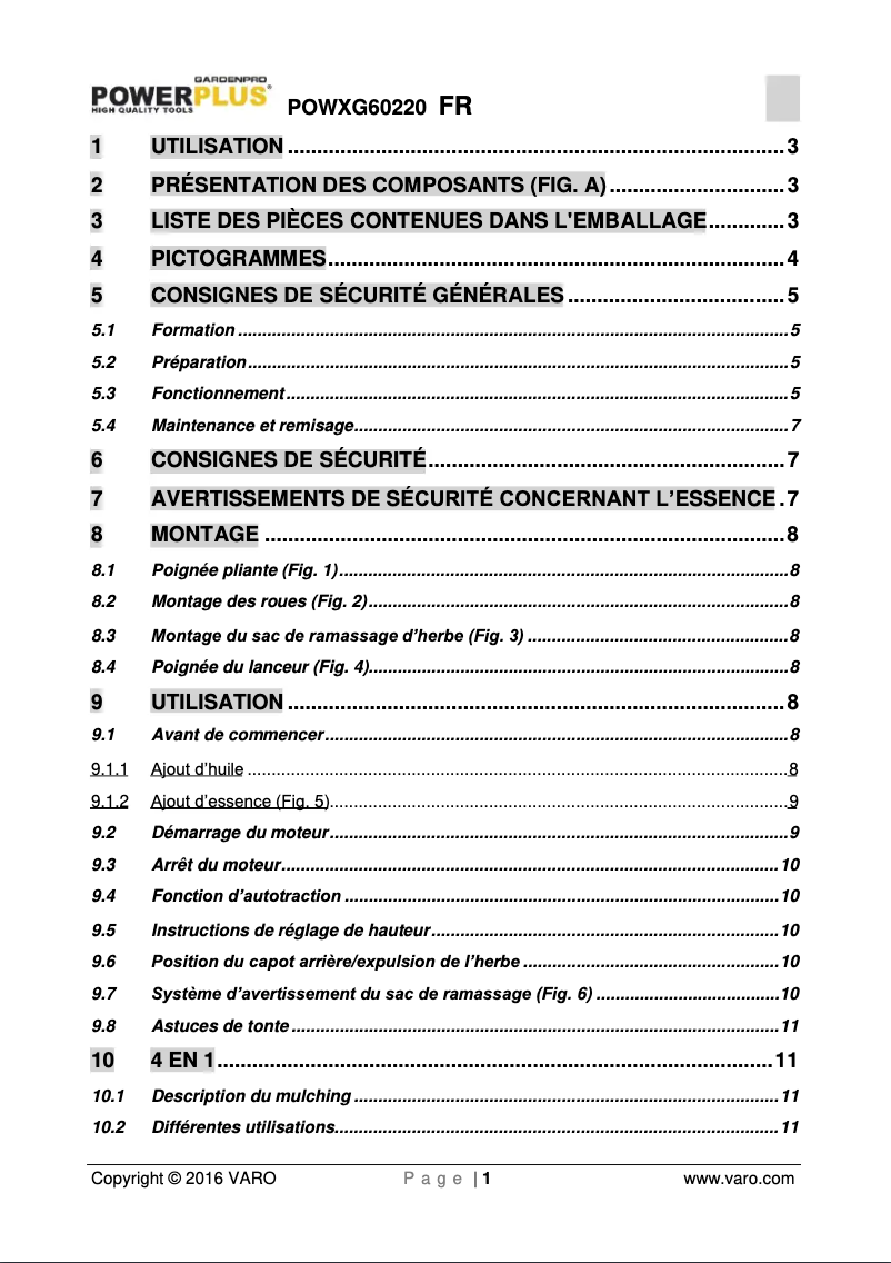 Página 1 del manual Manual de usuario PowerPlus POWXG60220