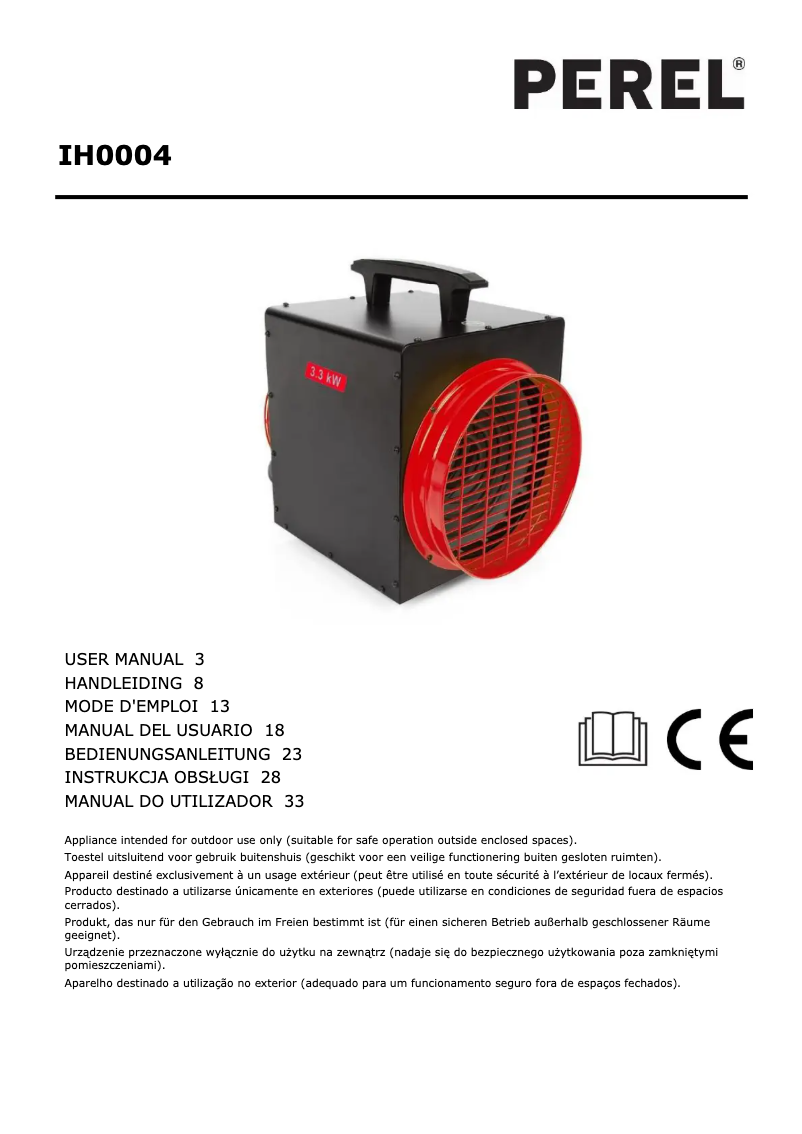 Imagen de la primera página del manual del dispositivo IH0004