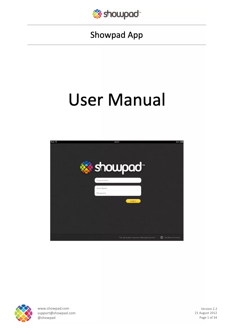 Página 1 del manual Manual de usuario Showpad App v2.2