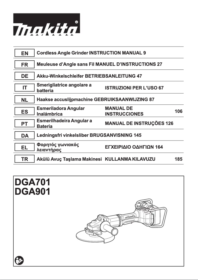 Página 1 del manual Manual de usuario Makita DGA901