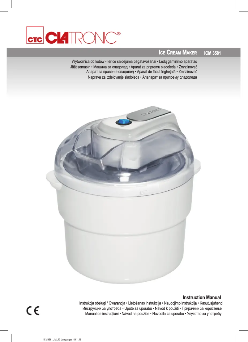 Imagen de la primera página del manual del dispositivo ICM 3581