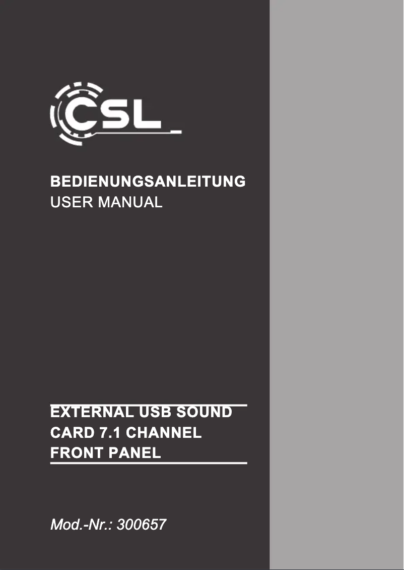 Página nº 1 - Manual de usuario CSL 300657