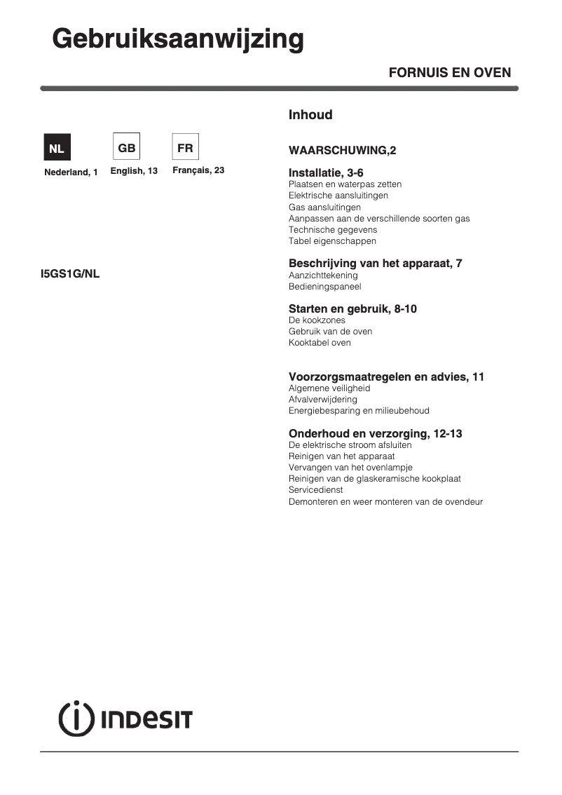 Imagen de la primera página del manual del dispositivo I5GS1G
