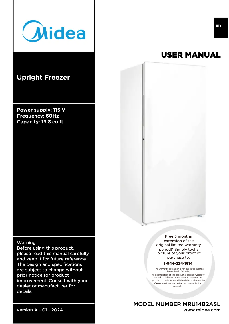 Imagen de la primera página del manual del dispositivo MRU14B2ASL