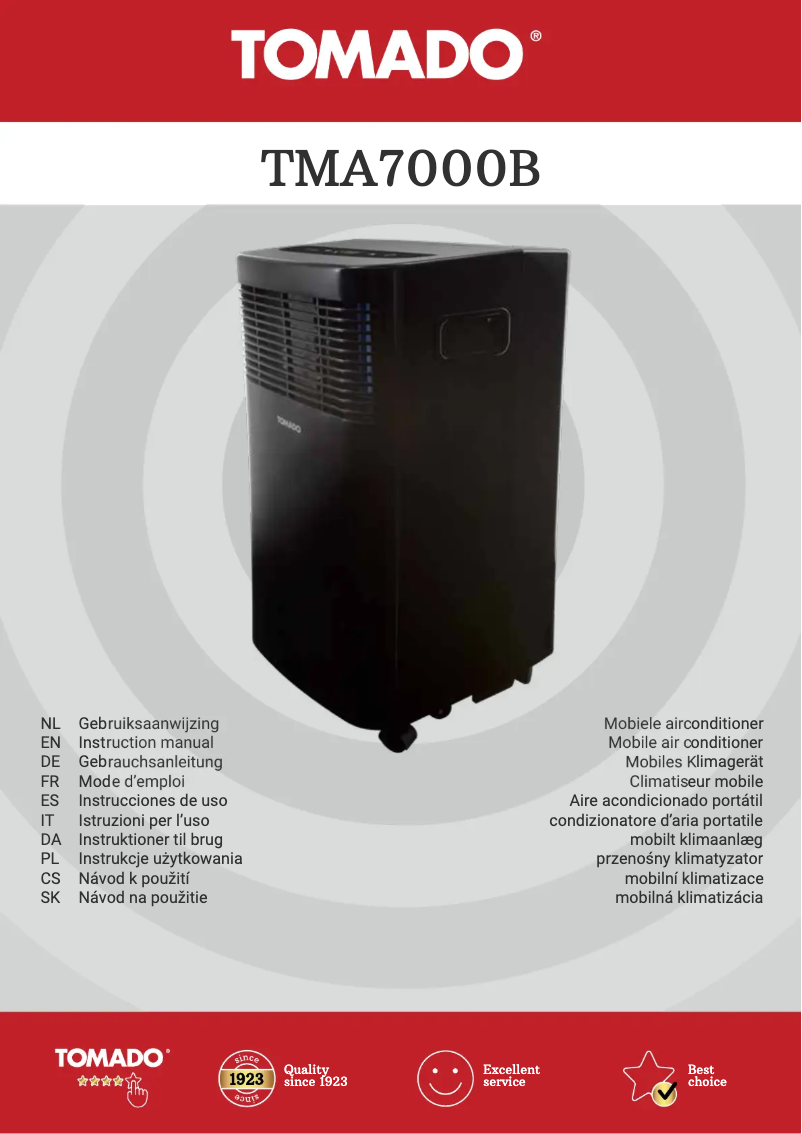 Imagen de la primera página del manual del dispositivo TMA7000B