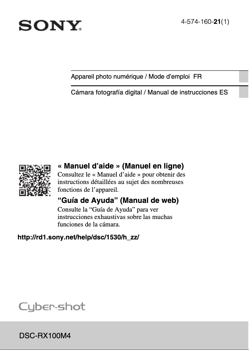 Imagen de la primera página del manual del dispositivo Cybershot DSC-RX100M4