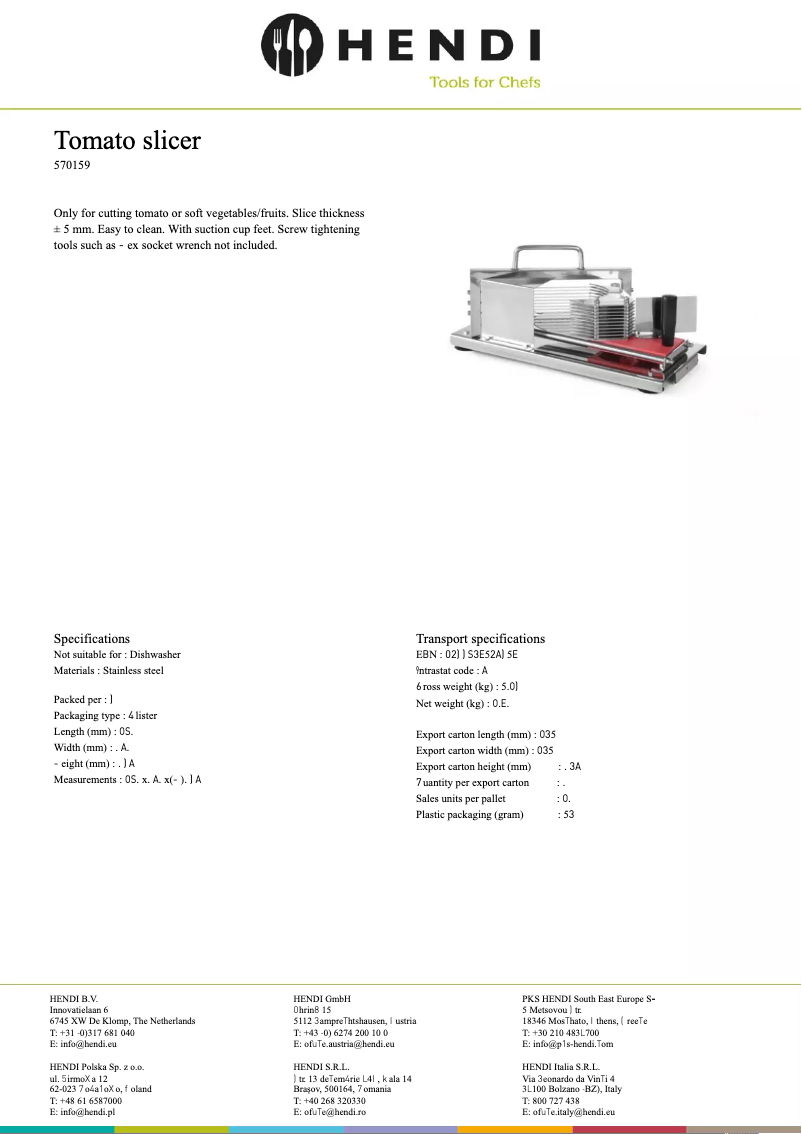 Página nº 1 - Ficha técnica Hendi 570159