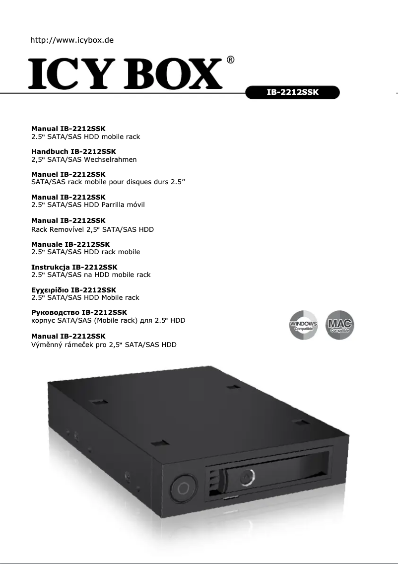 Página nº 1 - Manual de usuario Icy Box IB-2212SSK