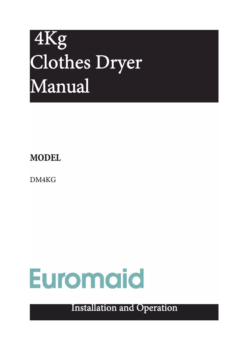 Página 1 del manual Manual de instrucciones Euromaid DM4KG