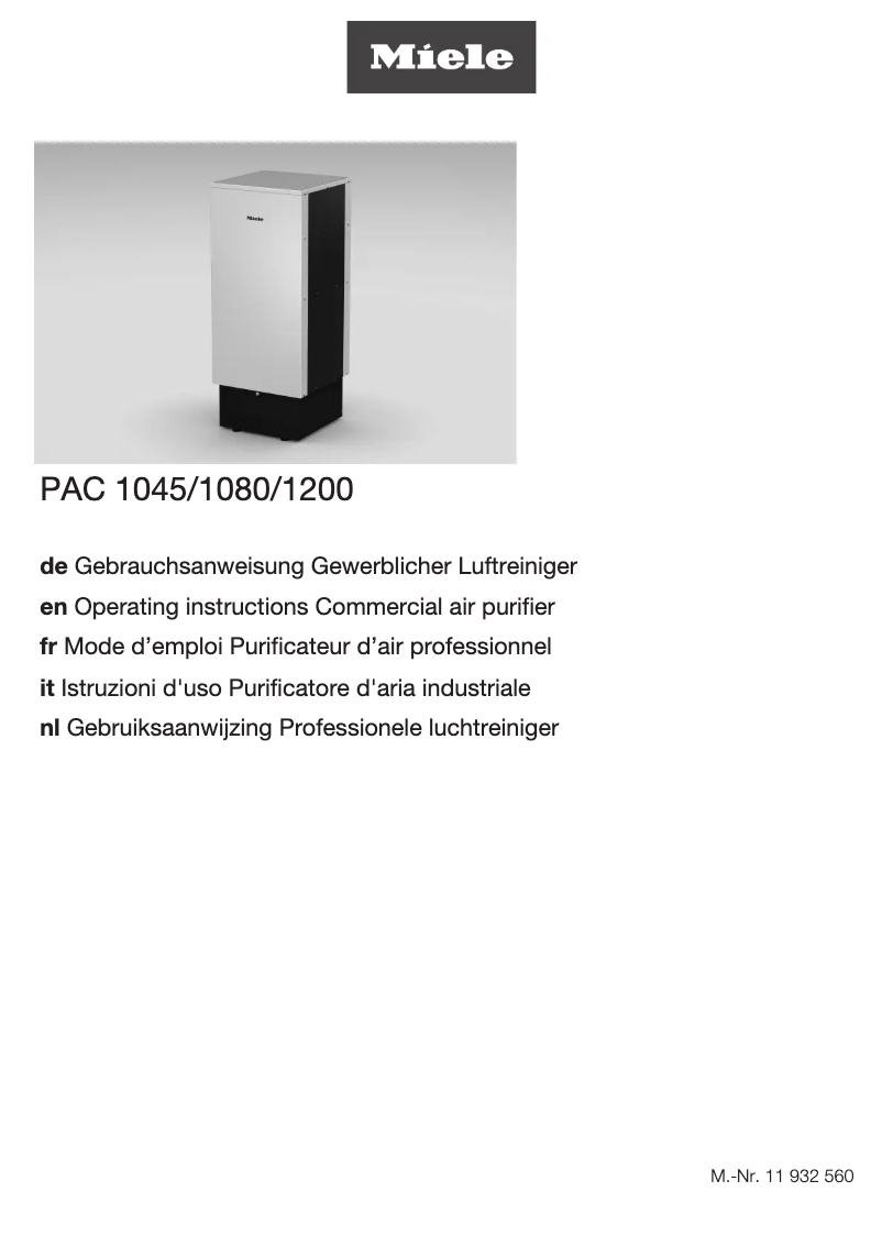 Imagen de la primera página del manual del dispositivo PAC 1045