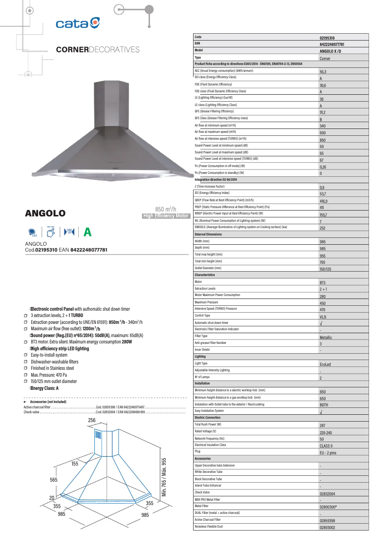 Imagen de la primera página del manual del dispositivo Angolo