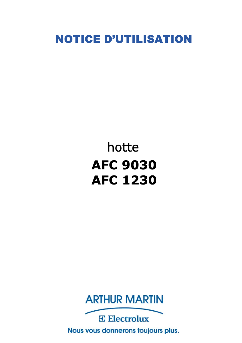 Imagen de la primera página del manual del dispositivo AFC9030W