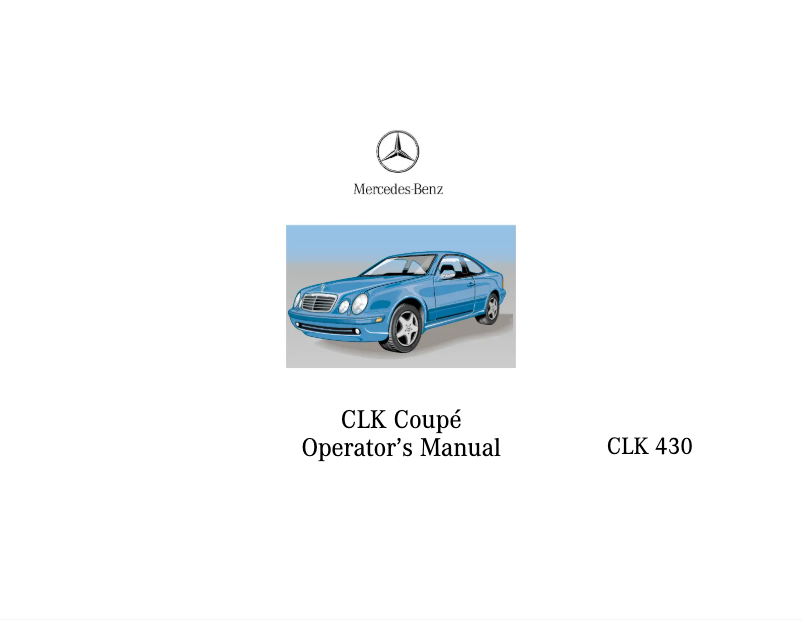 Página nº 1 - Manual de usuario Mercedes-Benz CLK 430 (2000)
