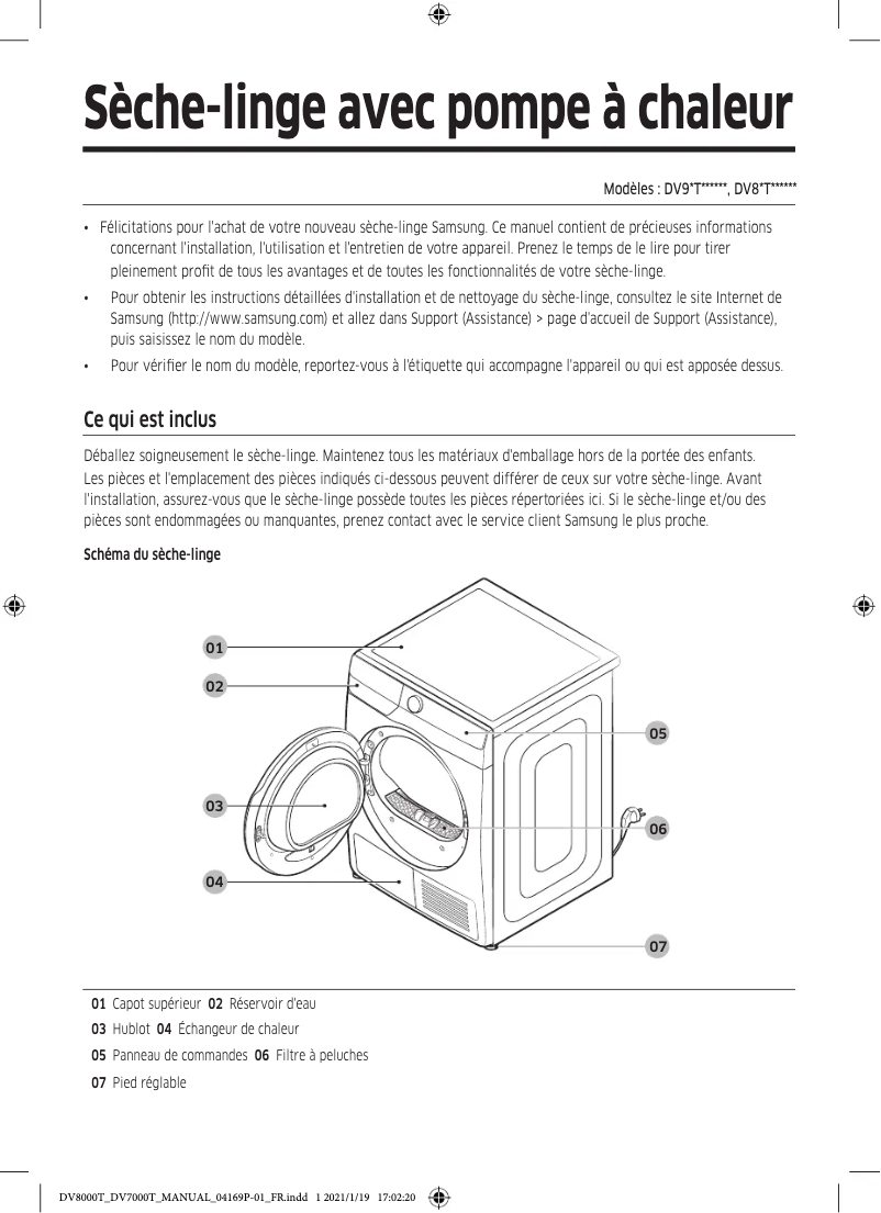 Página 1 del manual Manual de usuario Samsung DV90T8240SH