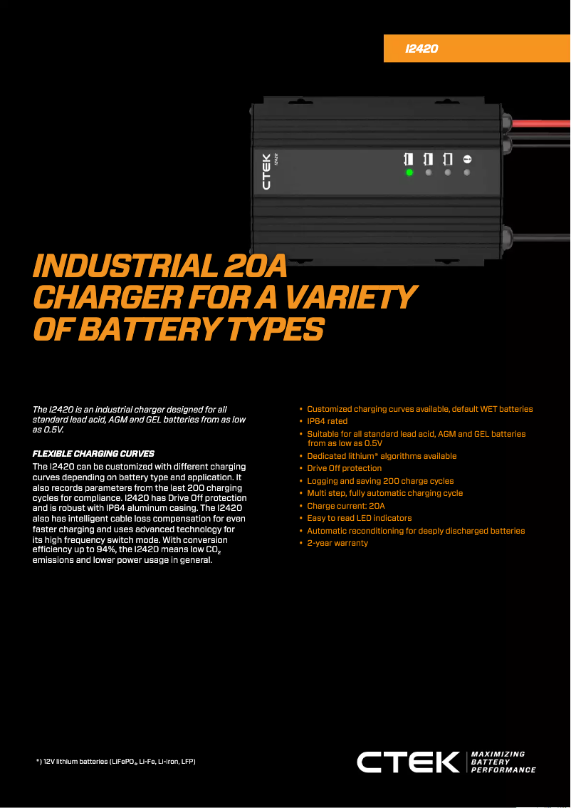 Página 1 del manual Ficha técnica Ctek I2420