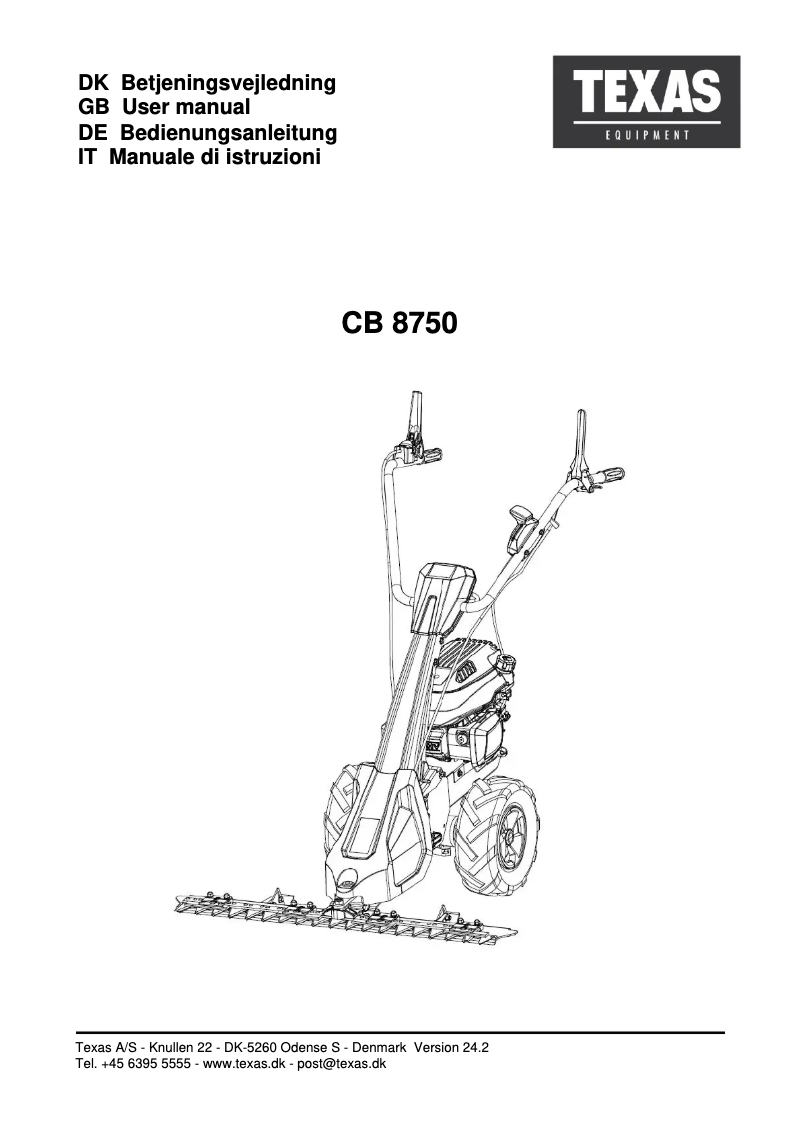 Imagen de la primera página del manual del dispositivo CB8750