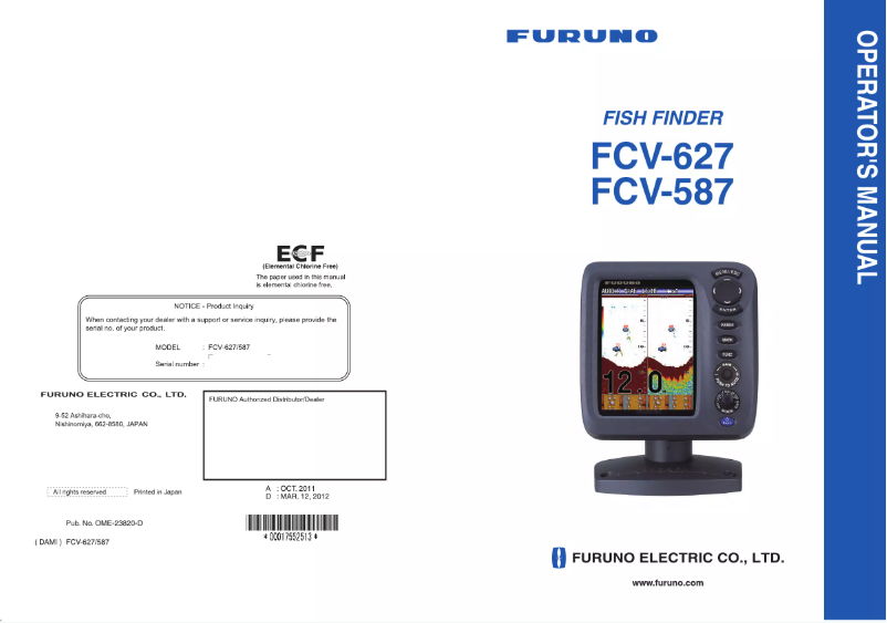 Página nº 1 - Manual de usuario Furuno FCV-587